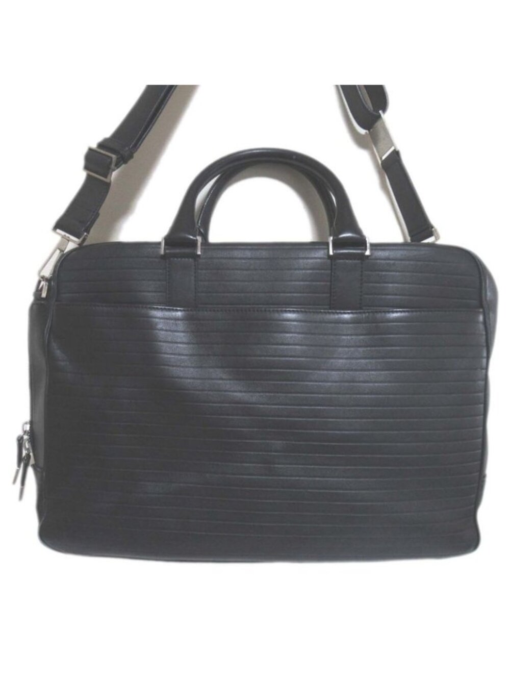 Dior Homme Leather Briefcase Business With PC Pocket Black